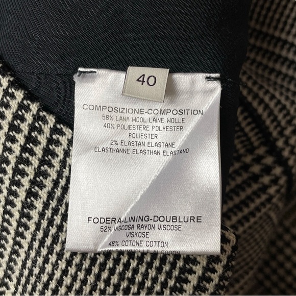 Stella McCartney Houndstooth Plaid Boat Neck Wool Blend Dress Black 40 US 4/6 - Picture 8 of 9